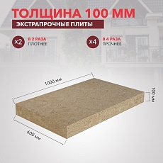 Rockwool Лайт Баттс ЭКСТРА (1000*600*100) 4п/2,4м2/0,24м3/24пач.под
